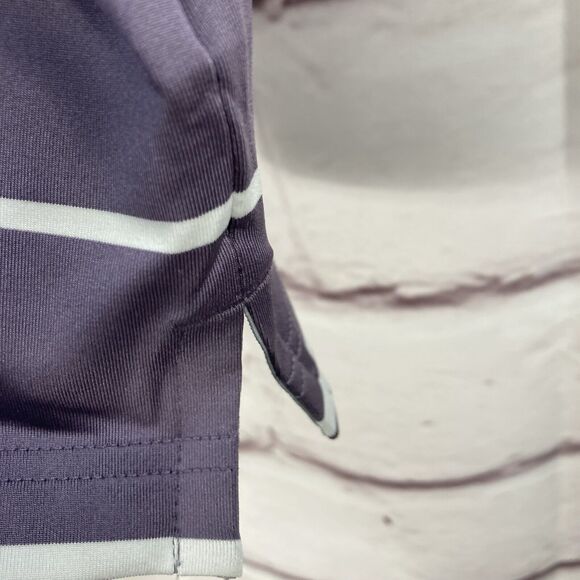 Puma Golf Shirt SZ XL Purple White Stripe Mens Performance Athletic Activewear - Picture 5 of 9